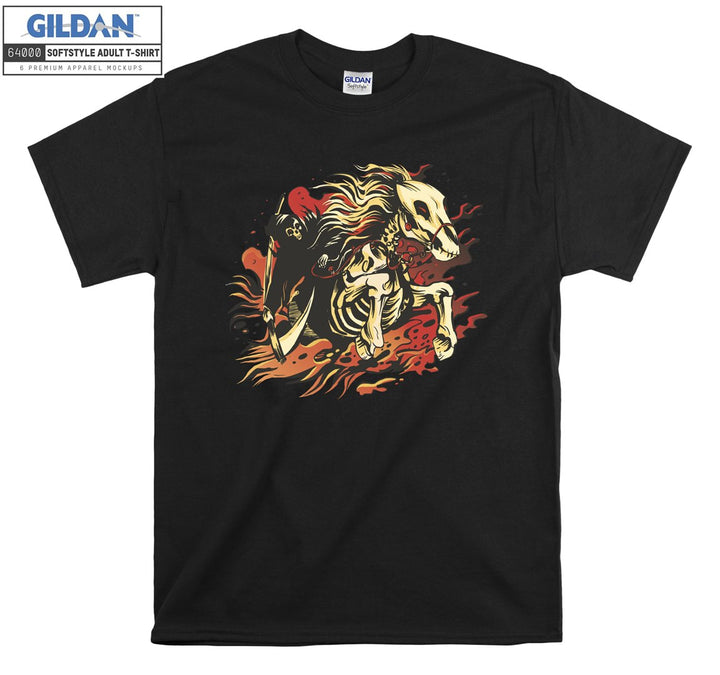 Azrael Riding Skeleton Horse T-shirt