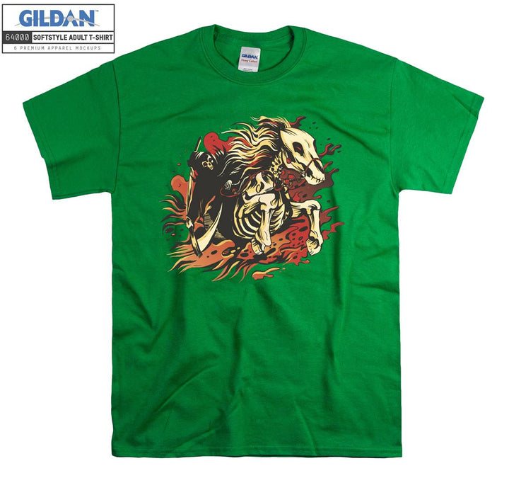 Azrael Riding Skeleton Horse T-shirt