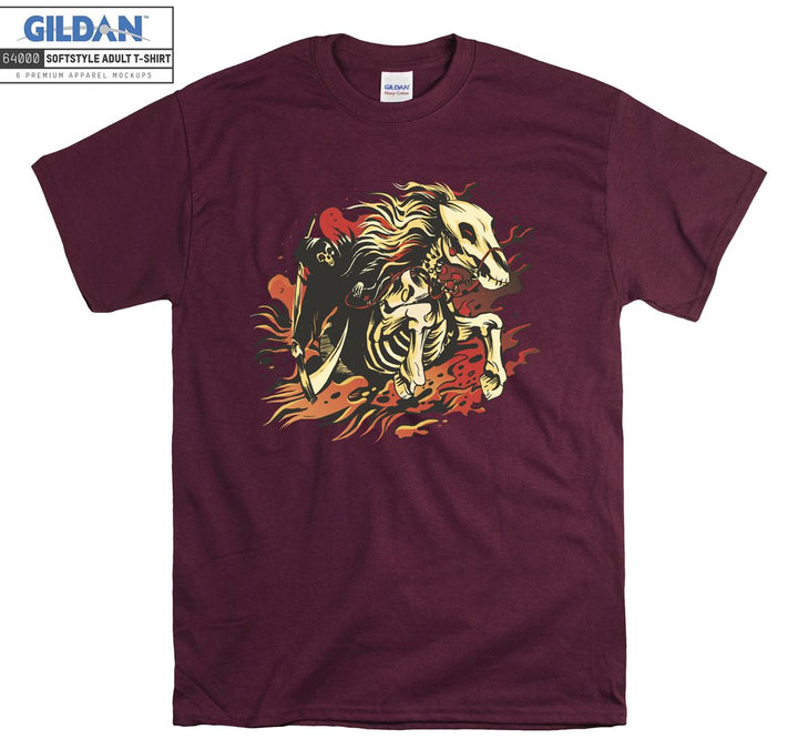 Azrael Riding Skeleton Horse T-shirt