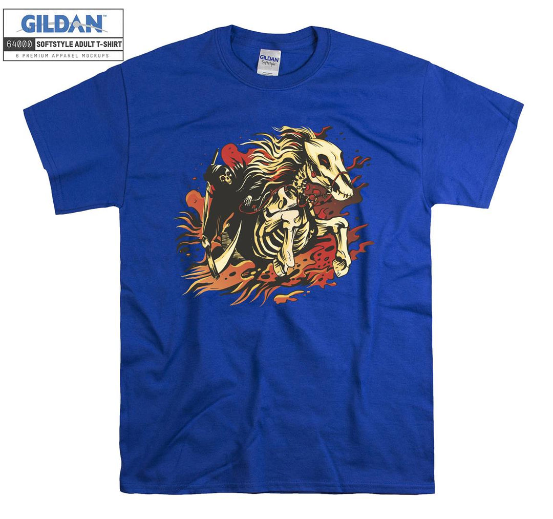 Azrael Riding Skeleton Horse T-shirt