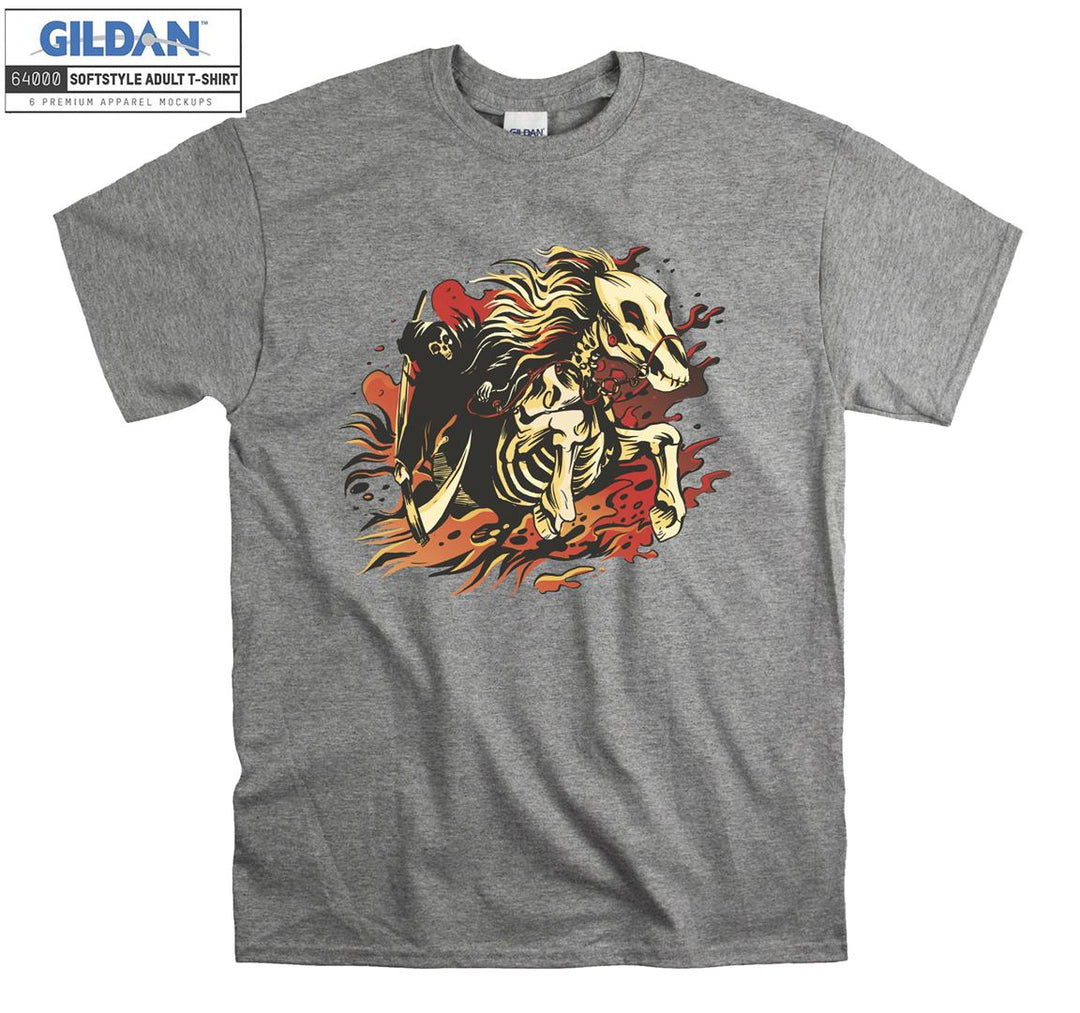 Azrael Riding Skeleton Horse T-shirt