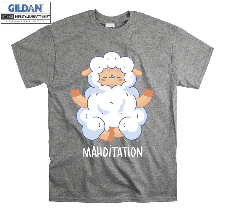 Happy White Sheep Meditating T-shirt
