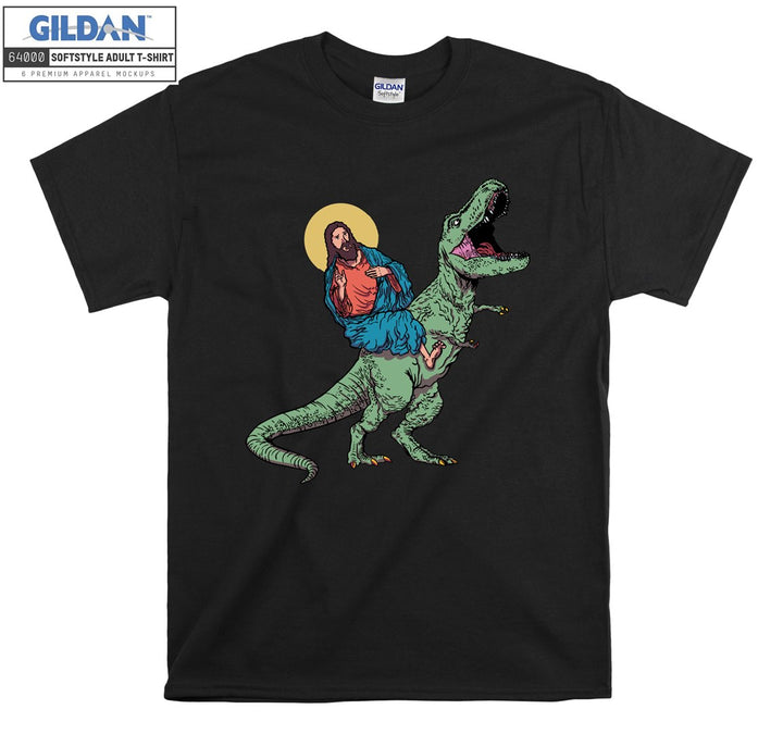 Funny Parody Jesus Riding Dinosaur�� T-shirt