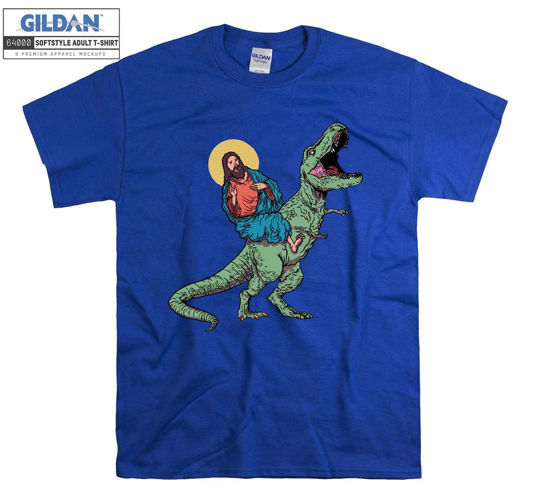 Funny Parody Jesus Riding Dinosaur�� T-shirt