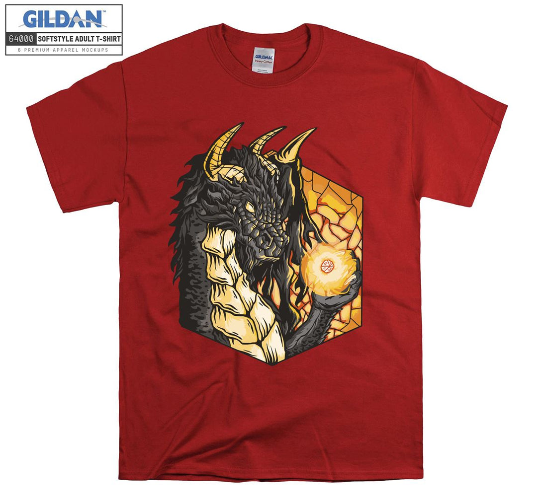 Black Dragon And Fireball T-shirt