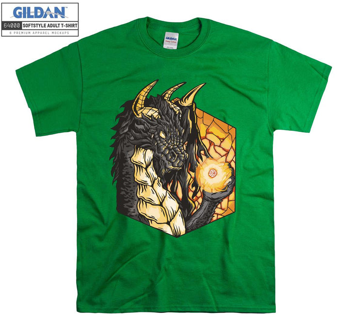 Black Dragon And Fireball T-shirt