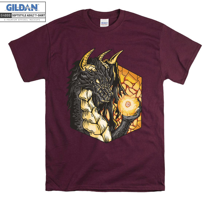 Black Dragon And Fireball T-shirt