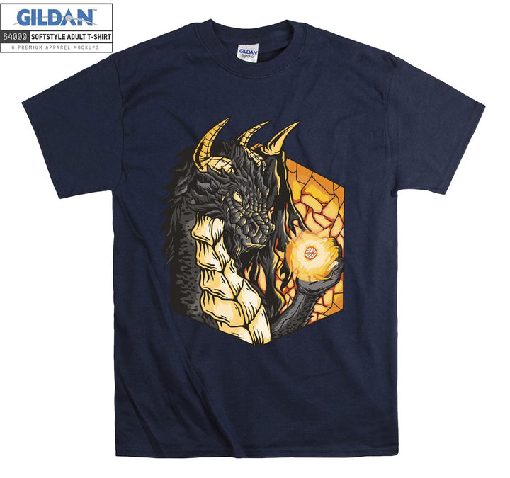 Black Dragon And Fireball T-shirt