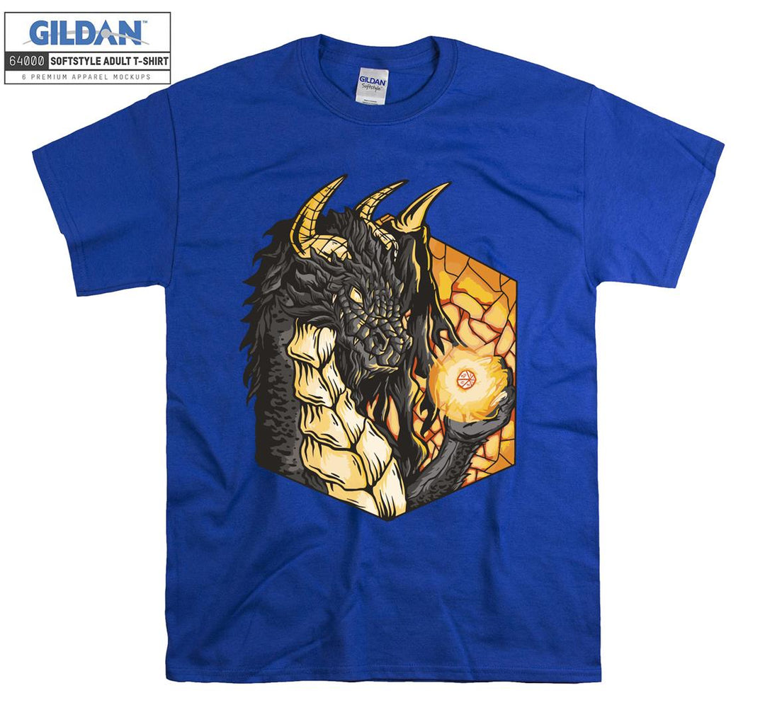 Black Dragon And Fireball T-shirt