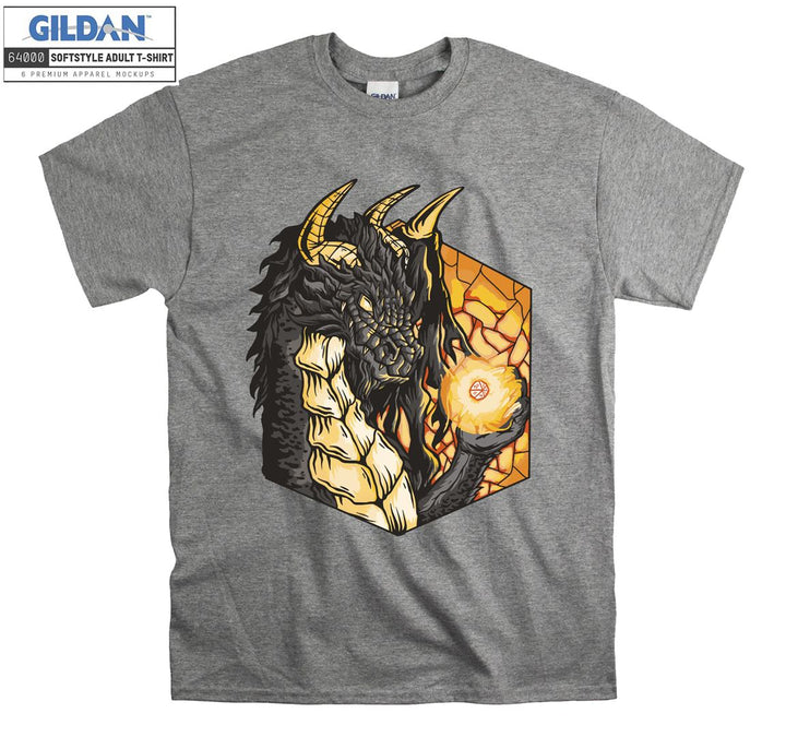 Black Dragon And Fireball T-shirt