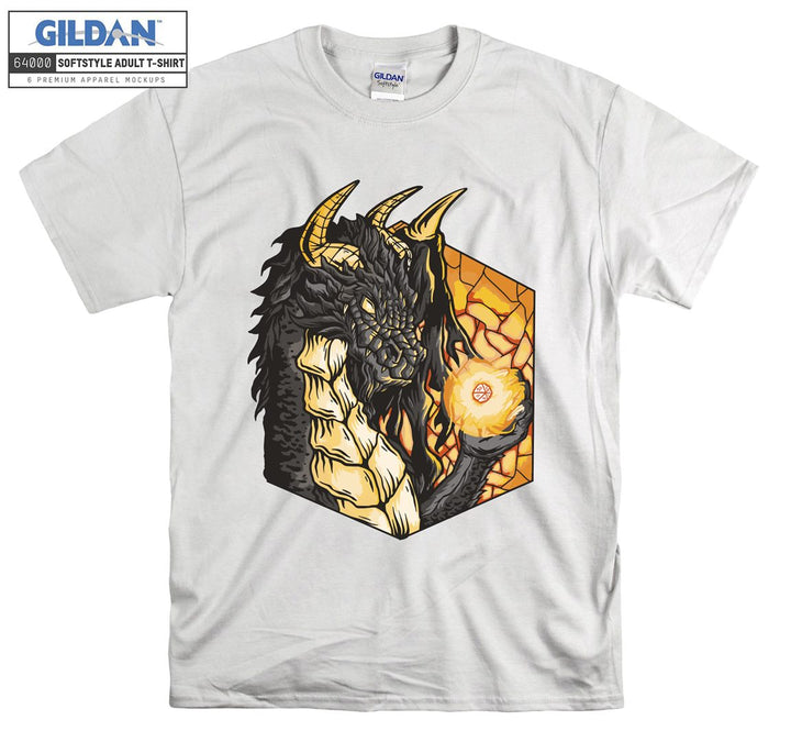 Black Dragon And Fireball T-shirt