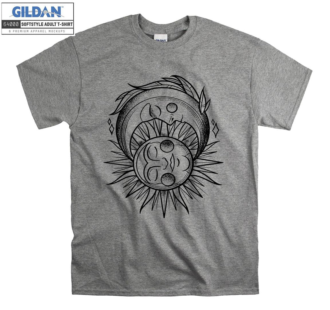 Sun and Moon faces T-shirt