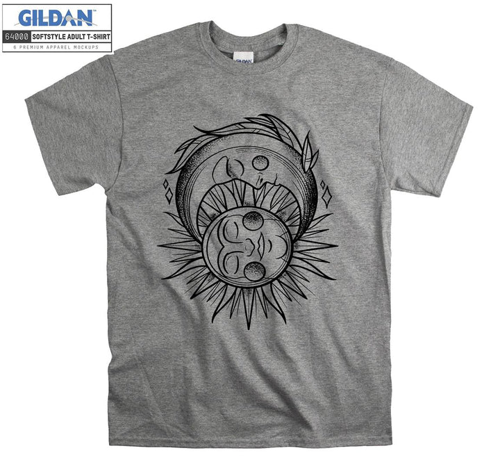 Sun and Moon faces T-shirt