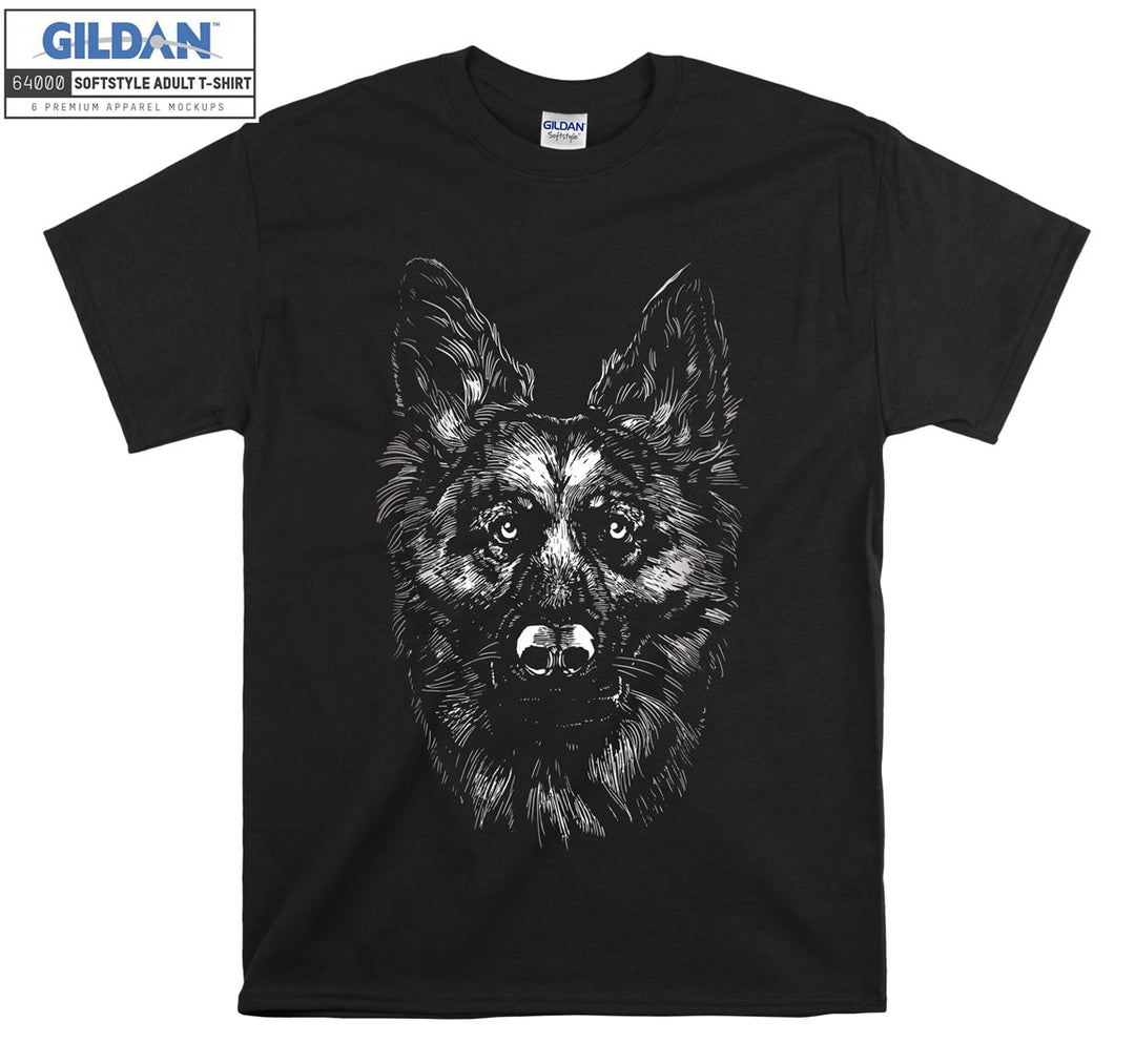 Alone cool dog face figure T-shirt