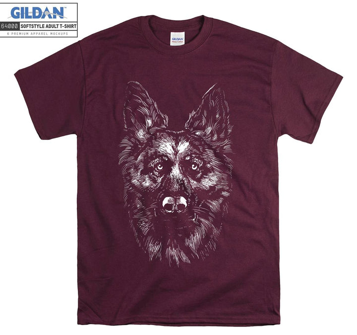 Alone cool dog face figure T-shirt