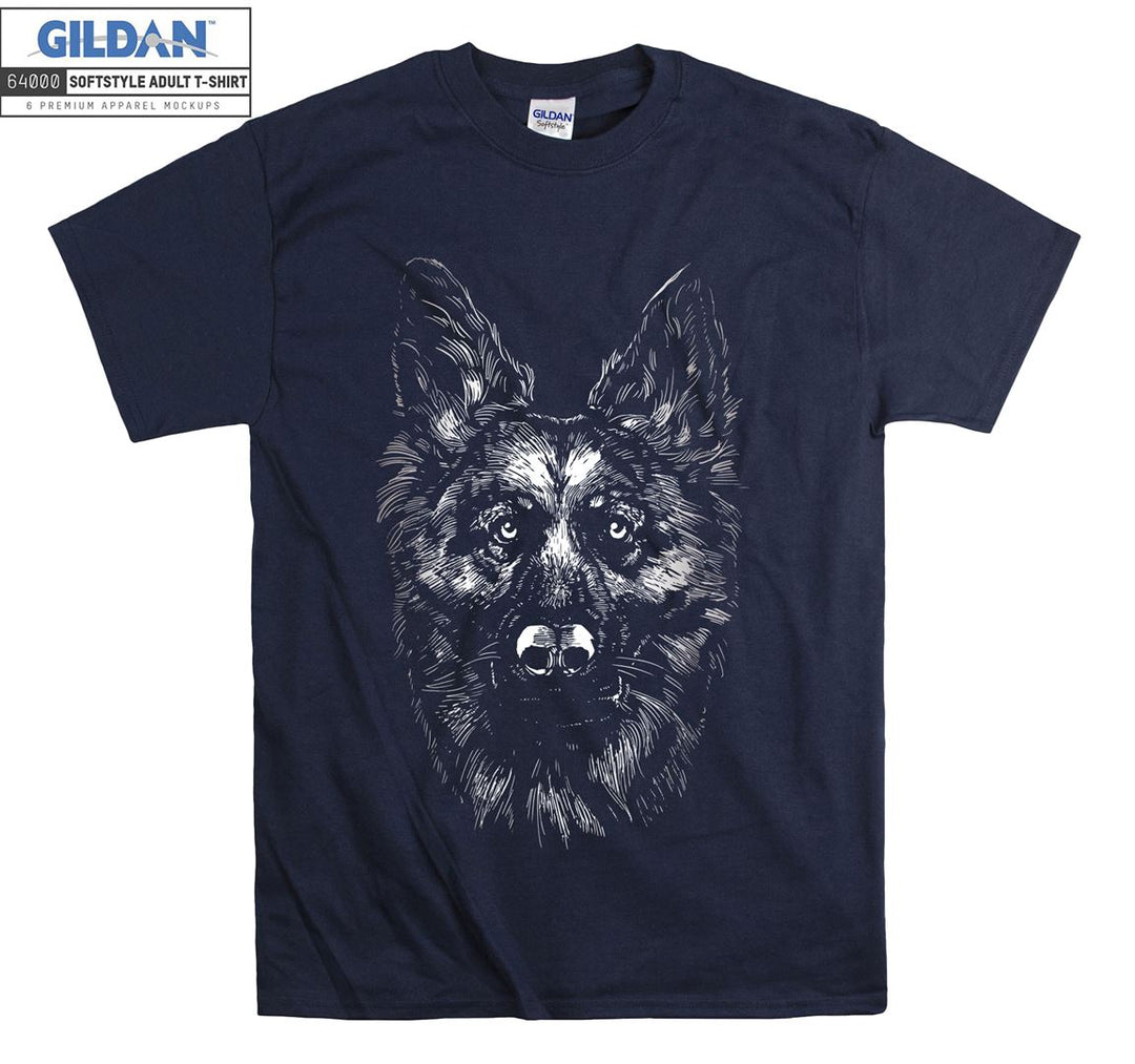 Alone cool dog face figure T-shirt