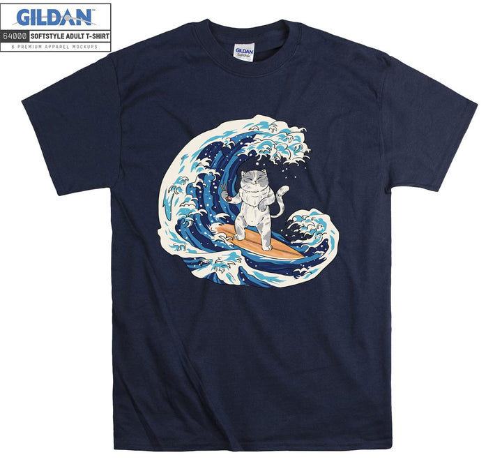 Cat Surfing Japanese T-shirt