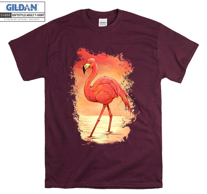 Pink Flamingo in Water T-shirt