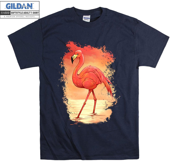 Pink Flamingo in Water T-shirt