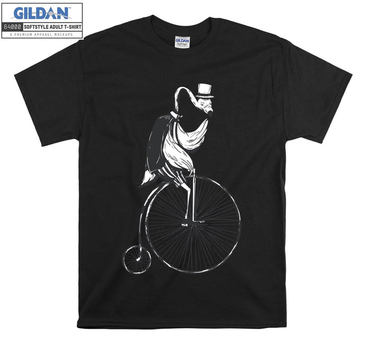 Flamingo Cycling Hat Wearing T-shirt