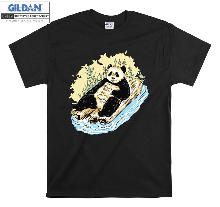 Panda Lying On A Boat T-shirt