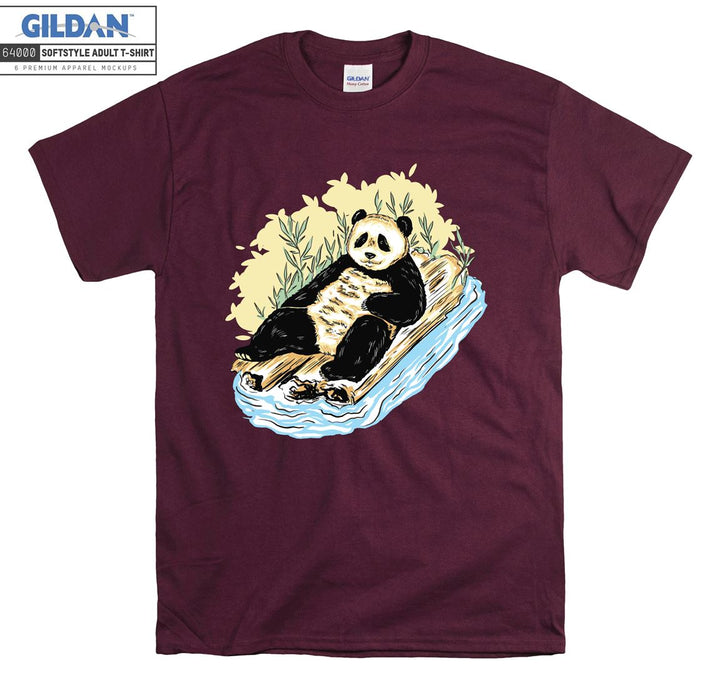 Panda Lying On A Boat T-shirt