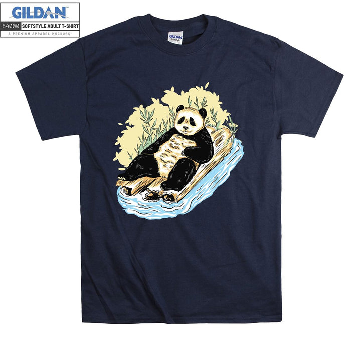 Panda Lying On A Boat T-shirt