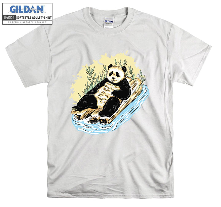 Panda Lying On A Boat T-shirt