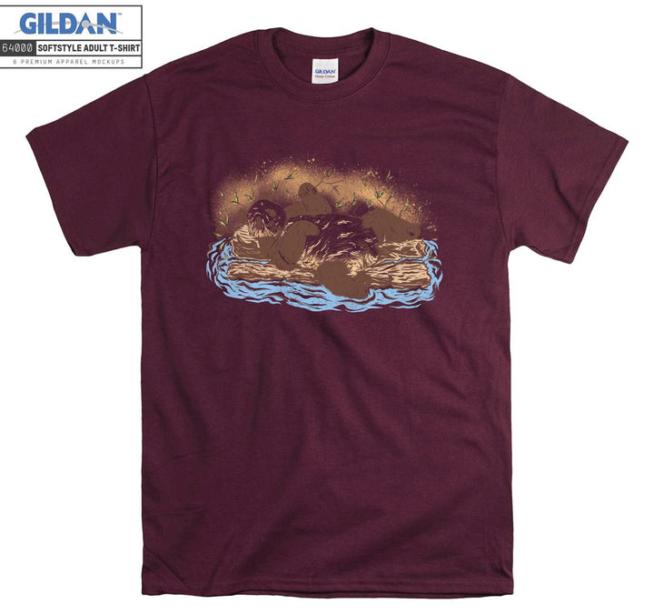 Brown Bear Bathing in Water T-shirt