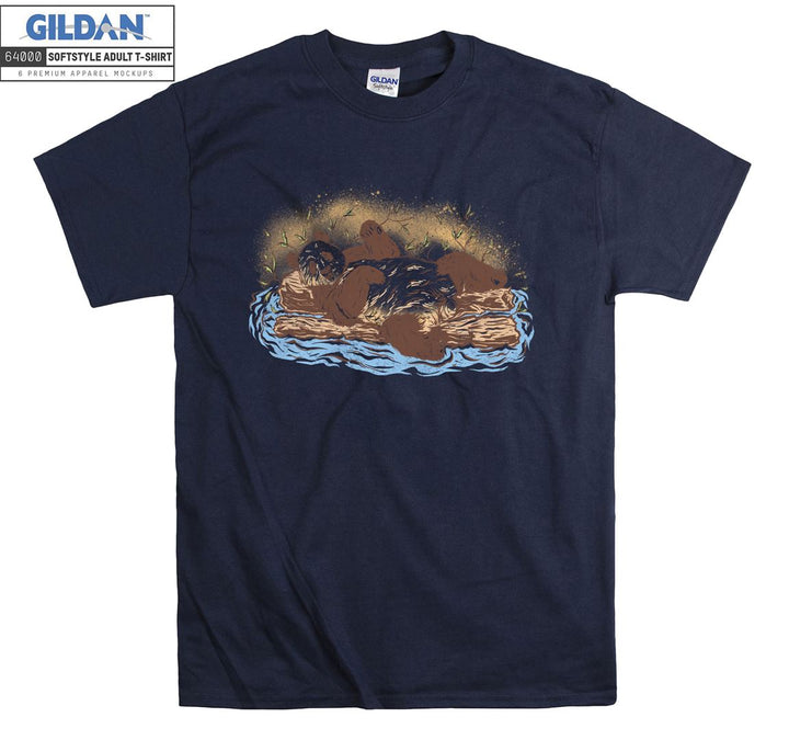 Brown Bear Bathing in Water T-shirt