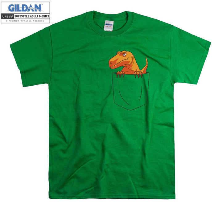 Orange T-rex In Pocket T-shirt