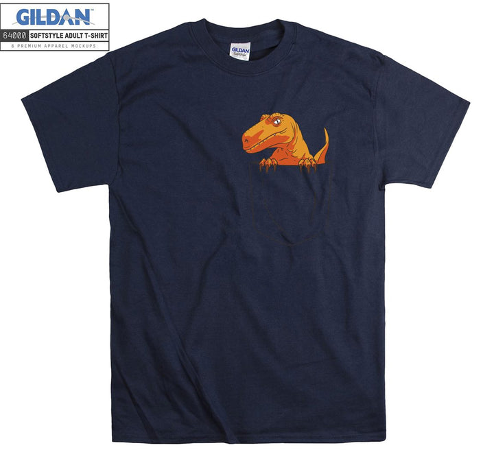 Orange T-rex In Pocket T-shirt