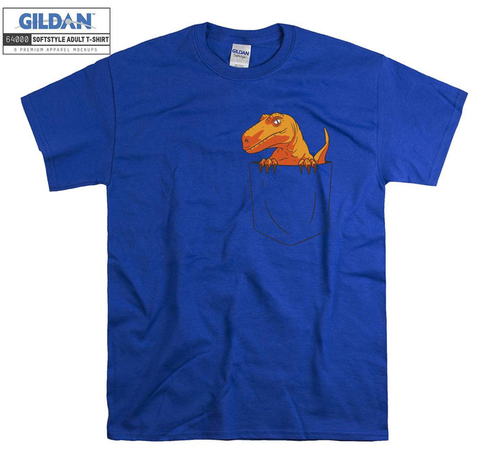 Orange T-rex In Pocket T-shirt