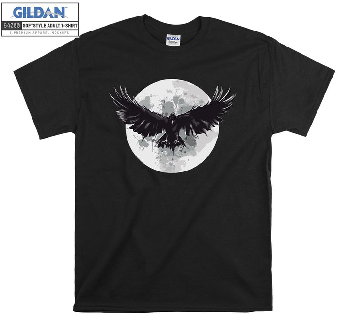 Spreading Wings Black Crow Moon T-shirt