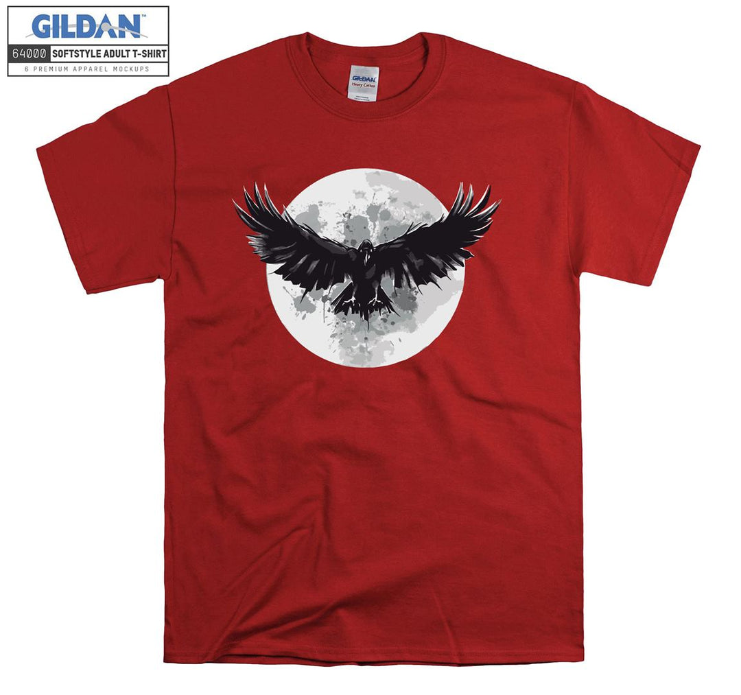 Spreading Wings Black Crow Moon T-shirt