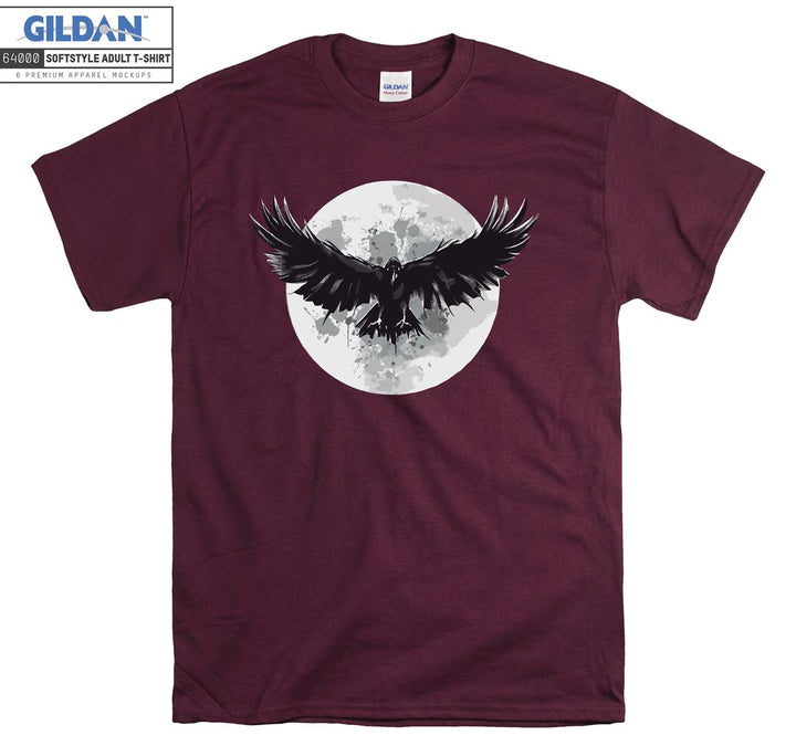 Spreading Wings Black Crow Moon T-shirt