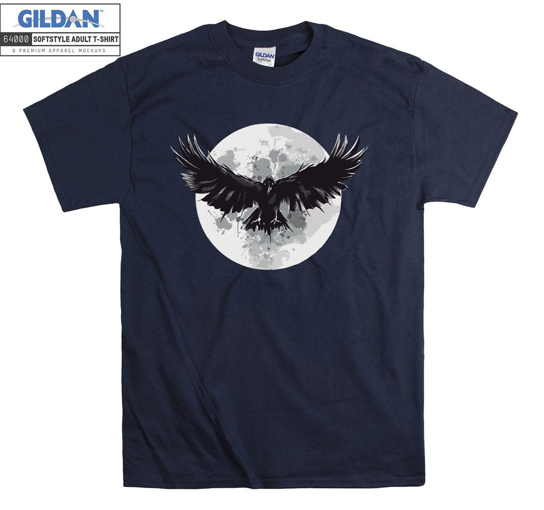 Spreading Wings Black Crow Moon T-shirt