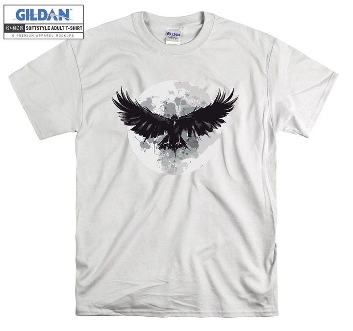 Spreading Wings Black Crow Moon T-shirt