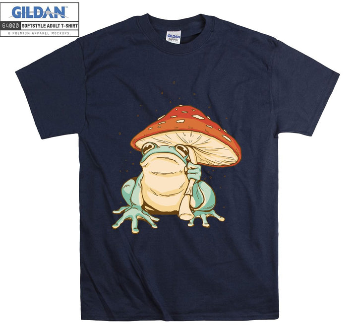 Green Frog Holding Mushroom T-shirt