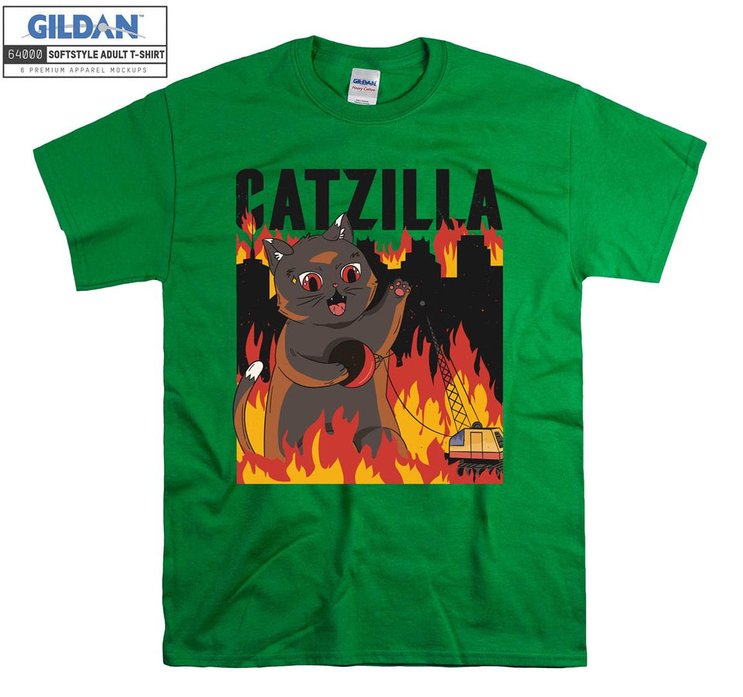 Catzilla Movie Fire T-shirt