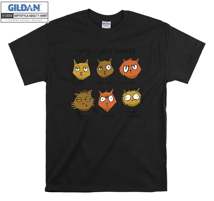 Type of Coffee Drinkers Cat Face T-shirt