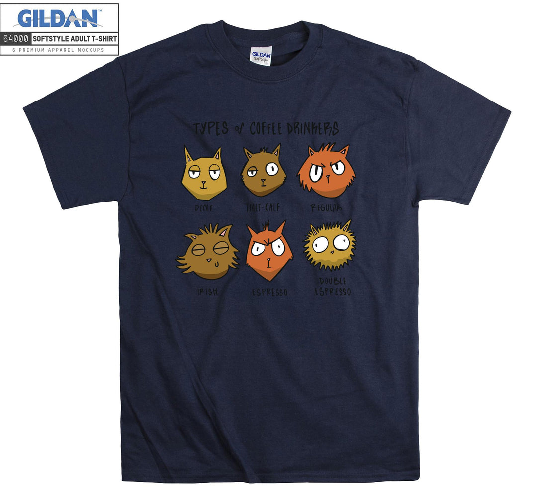 Type of Coffee Drinkers Cat Face T-shirt