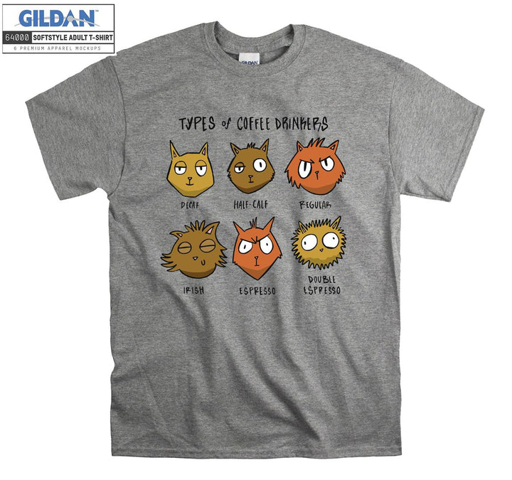 Type of Coffee Drinkers Cat Face T-shirt