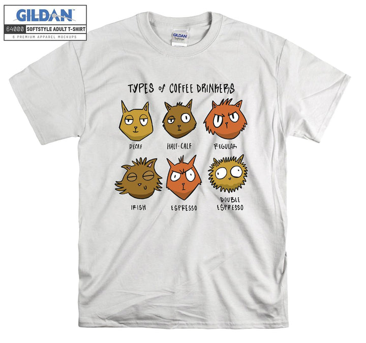 Type of Coffee Drinkers Cat Face T-shirt