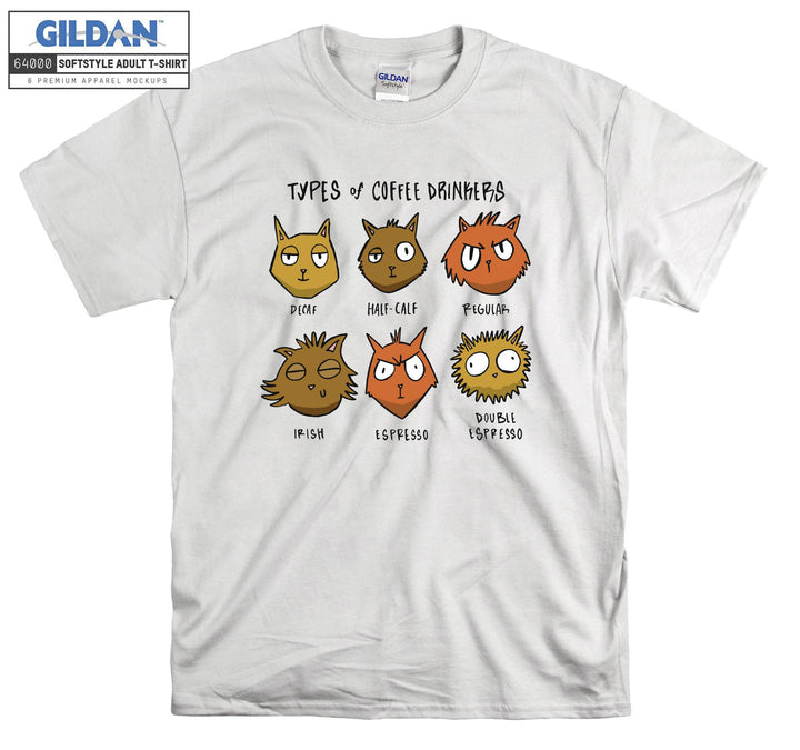 Type of Coffee Drinkers Cat Face T-shirt