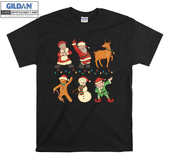 Christmas Cartoon Snowman And Characters T-shirt