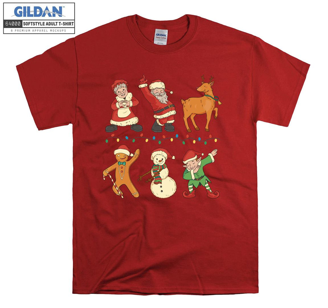 Christmas Cartoon Snowman And Characters T-shirt