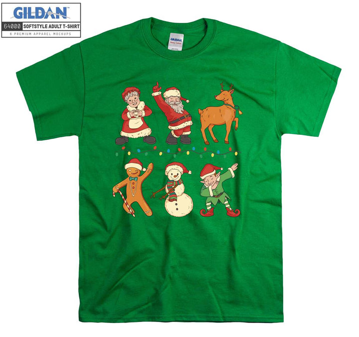 Christmas Cartoon Snowman And Characters T-shirt