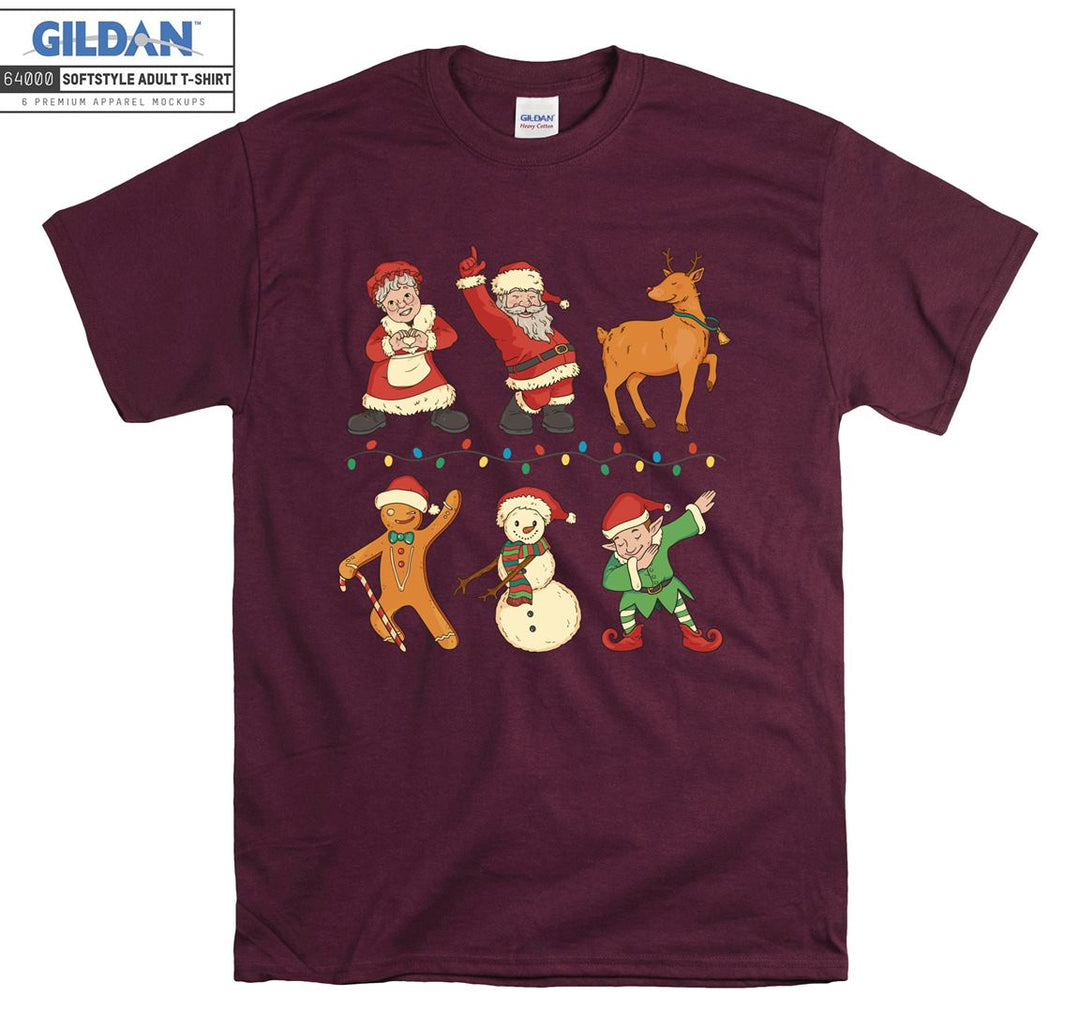 Christmas Cartoon Snowman And Characters T-shirt