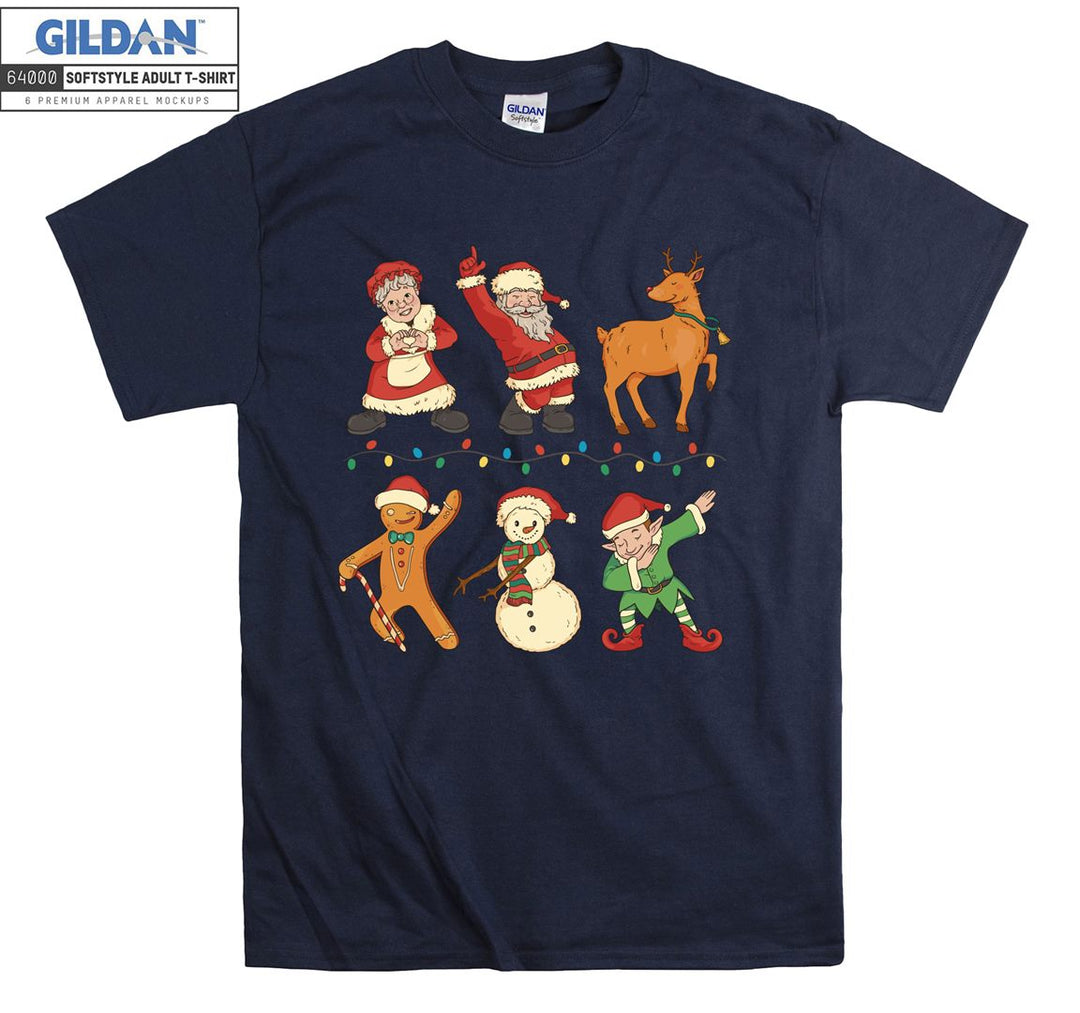 Christmas Cartoon Snowman And Characters T-shirt